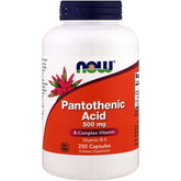 Pantothenic Acid Pantothenic Acid Vitamin B5 500 MG 250 Capsules NOW FOODS